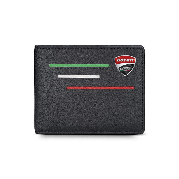 Ducati Wallet Corse Black Genuine Leather for Men DTLGW2200201