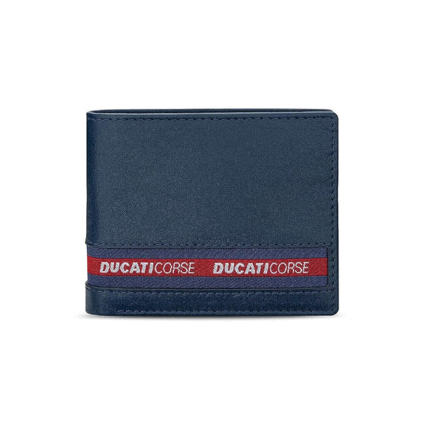 Ducati Wallet Corse Blue Genuine Leather For Men DTLGW2201102