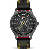 Ducati Podio Black Dial Leather Strap Men Watch DTWGB0000404