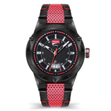 Ducati Corse Black Dial Red Leather Strap Men Watch DTWGB2019701