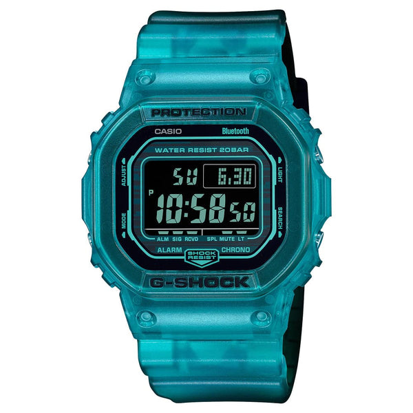 Casio G-Shock Digital Turquoise Resin Strap Men Watch DW-B5600G-2DR-P