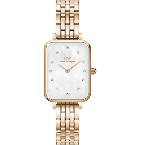 Daniel Wellington Quadro Lumine Rose Gold Stainless Steel Strap Women Watch DW00100620