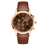 Daniel Wellington Brown Chronograph Dial Leather Strap Men Watch DW00100640