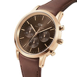 Daniel Wellington Brown Chronograph Dial Leather Strap Men Watch DW00100640