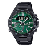 Casio Edifice Green Dial Black Stainless Steel Strap Men Watch ECB-10DC-3ADF-P