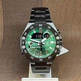 Casio Edifice Green Dial Black Stainless Steel Strap Men Watch ECB-10DC-3ADF-P