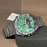 Casio Edifice Green Dial Black Stainless Steel Strap Men Watch ECB-10DC-3ADF-P