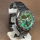 Casio Edifice Green Dial Black Stainless Steel Strap Men Watch ECB-10DC-3ADF-P