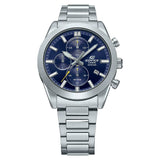 Casio Edifice Chronograph Blue Dial Silver Stainless Steel Strap Men Watch EFB-710D-2AVDF-P