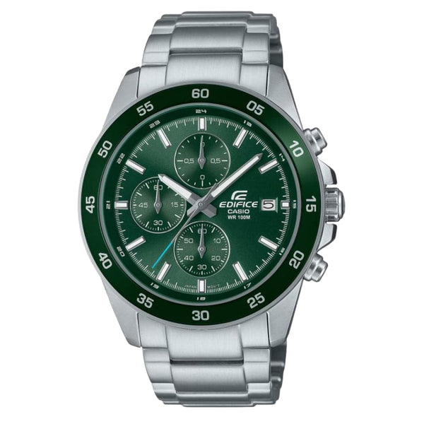 Casio Edifice Green Dial Silver Stainless Steel Strap Men Watch EFR-526D-3AVUDF