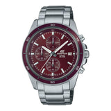 Casio Edifice Chronograph Red Dial Silver Stainless Steel Strap Men Watch EFR-526D-5CVUDF-P