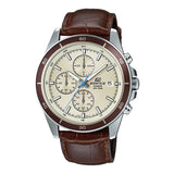 Casio Edifice Chronograph Brown Leather Strap Men Watch EFR-526L-7BVUDF