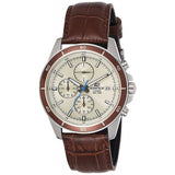 Casio Edifice Chronograph Brown Leather Strap Men Watch EFR-526L-7BVUDF