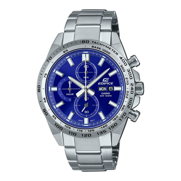 Casio Edifice Chronograph Blue Dial Silver Stainless Steel Strap Men Watch EFR-574D-2AVUDF-P