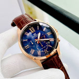 CASIO EDIFICE EFV-500GL-2AVUDF CHRONOGRAPH BROWN LEATHER STRAP MEN'S WATCH