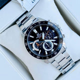 Casio Edifice Chronograph Black Dial Silver Stainless Steel Strap Men Watch EFV-570D-1AVUDF-P