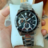 Casio Edifice Chronograph Black Dial Silver Stainless Steel Strap Men Watch EFV-570D-1AVUDF-P