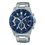 Casio Edifice Chronograph Blue Dial Silver Stainless Steel Strap Men Watch EFV-570D-2AVUDF-P