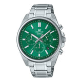 Casio Edifice Chronograph Green Dial Silver Stainless Steel Strap Men Watch EFV-650D-3AVUDF-P