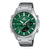 Casio Edifice Green Dial Silver Stainless Steel Strap Men Watch EFV-C120D-3ADF-P