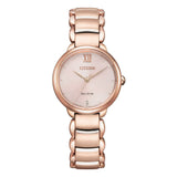 Citizen Rose Gold Dial And Stainless Steel Strap Women Watch EM0922-81X