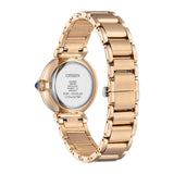 Citizen Eco-Drive Rose Gold Stainless Steel Strap Women Watch EM1073-85Y