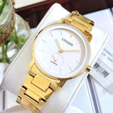 CITIZEN EQ9062-58A WHITE DIAL GOLD STAINLESS STEEL BRACELET STRAP WOMEN'S WATCH