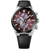 Casio Edifice Solar Powered Chronograph Black Leather Strap EQS-950BL-5AVDF-P