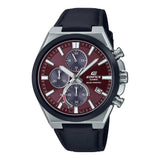 Casio Edifice Red Dial Black Leather Strap Men Watch EQS-950BL-5AVUDF