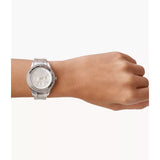 Fossil Chronograph Silver Dial Stainless Steel Strap Women Watch ES5108P