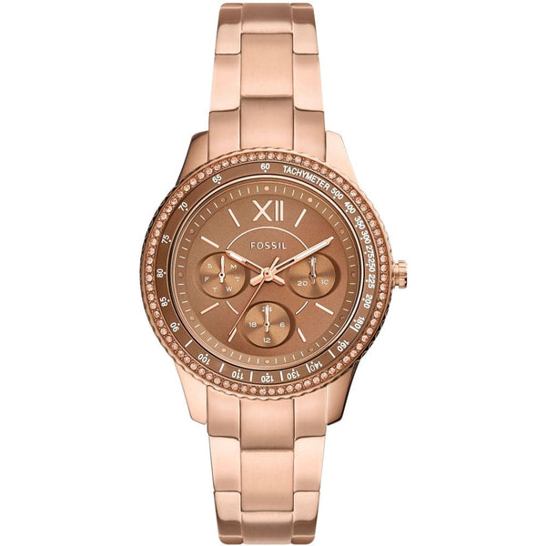 Fossil Chronograph Rose Gold Stainless Steel Strap Women Watch ES5109P