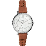 Fossil Jacqueline White Dial Brown Leather Strap Women Watch ES5208P