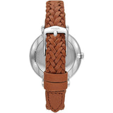 Fossil Jacqueline White Dial Brown Leather Strap Women Watch ES5208P