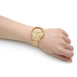 Fossil Chronograph Gold Dial Stainless Steel Strap Women Watch ES5219P