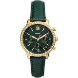 Fossil Neutra Chronograph Green Dial Leather Strap Women Watch ES5239P