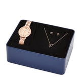 Fossil Jacqueline Rose Gold Necklace & Watch Set ES5252SETP