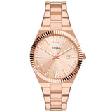 Fossil Scarlette Rose Gold Dial Stainless Steel Strap Women Watch ES5258P