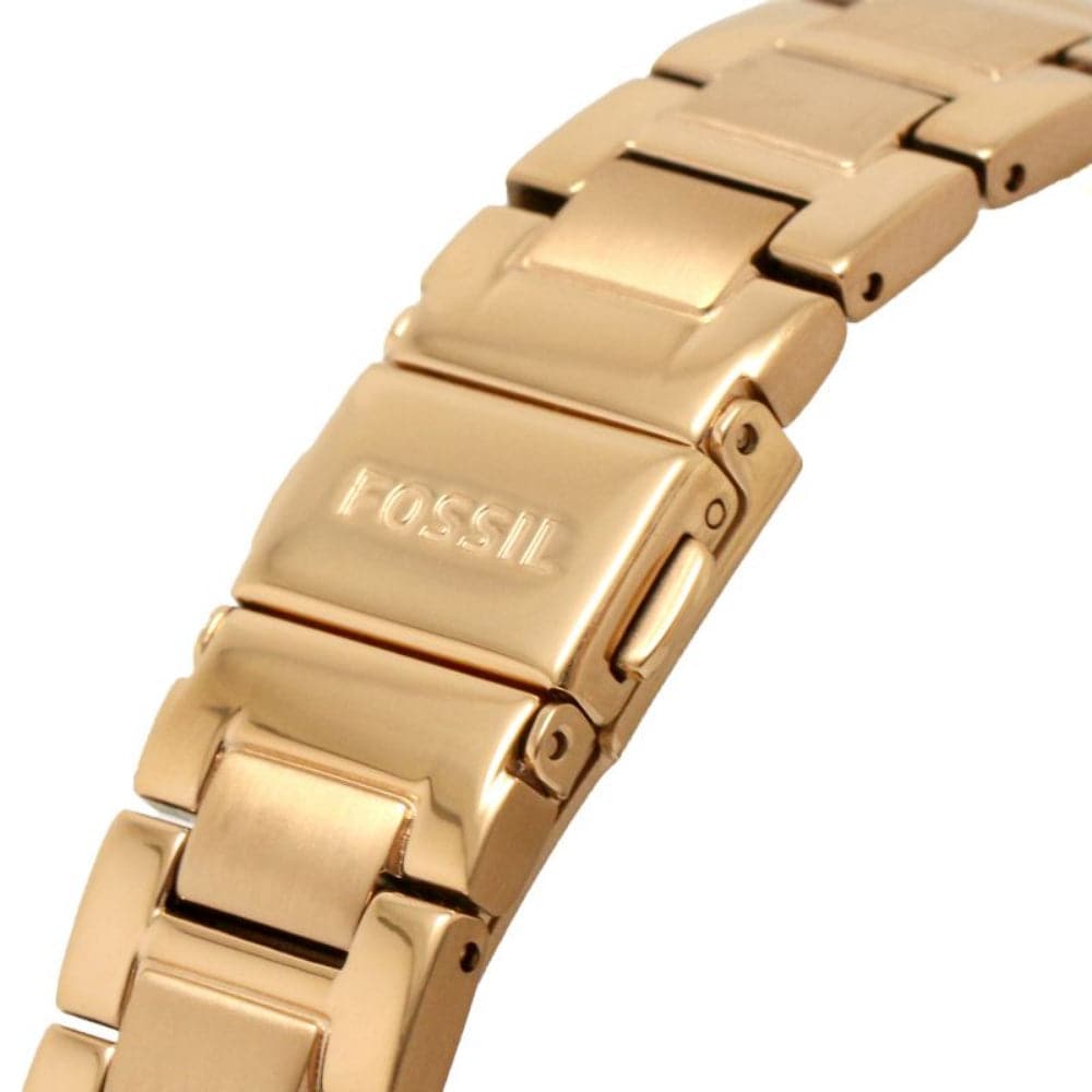 Fossil Scarlette Rose Gold Dial Stainless Steel Strap Women Watch