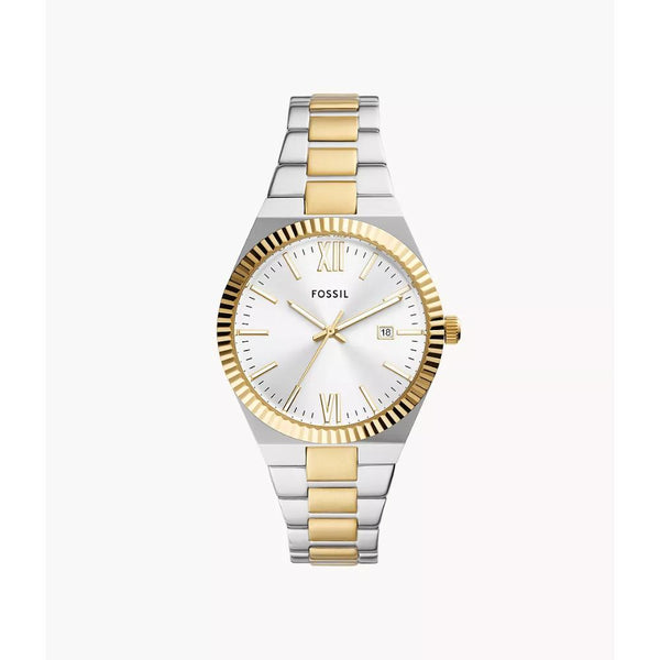 Fossil Scarlette Date Display Two-Tone Stainless Steel Women's Watch ES5259P