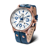 Vostok Europe North Pole-1 Expedition Automatic White Dial Blue Leather Men's Watch YN55-595B641-S