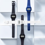 Casio General Vintage Digital Blue Resin Strap Unisex Watch F-91WB-2A1DF