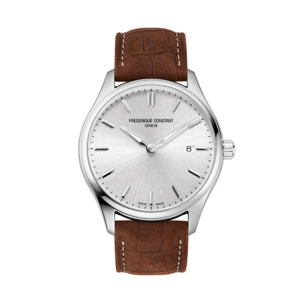 Frederique Constant Classics Quartz Brown Leather Strap Men's Watch FC-220SS5B6