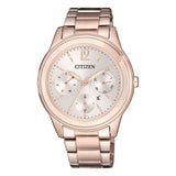 Citizen Chronograph Rose Gold Stainless Steel Strap Women Watch FD2064-59A