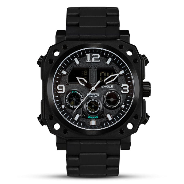 Infantry Analogue-Digital Black Stainless Steel Strap Men Watch FS-011-BLK-BS