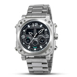 Infantry Analogue-Digital Silver Stainless Steel Strap Men Watch FS-011-S-S