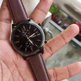 Fossil Townsman Brown Leather Strap Men Watch FS5437