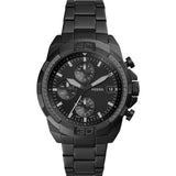 Fossil Bronson Chronograph Black Dial Stainless Steel Strap Men Watch FS5853P