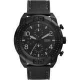 Fossil Bronson Chronograph Black Leather Strap Men's Watch FS5874P