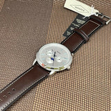 Fossil Tree Hands White DIal An Brown Leather Strap Men Watch FS5905