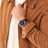 Fossil Minimalist Chronograph Brown Leather Strap Men Watch FS5942P